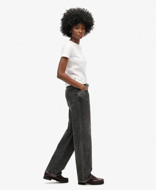 Mid Rise Wide Leg Jeans